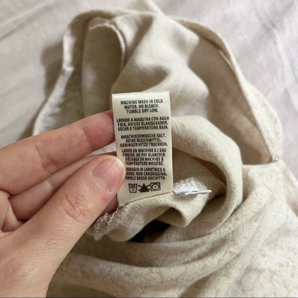 Anthropologie Cloth & Stone Beige Snake Print Linen Tencel Romper size S - Picture 8 of 8